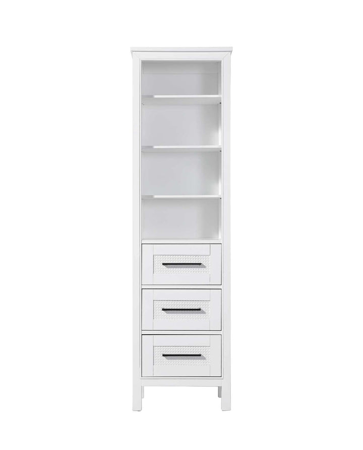 20 Inch Open Shelving Bath Storage Cabinet In White by Elegant Kitchen and Bath