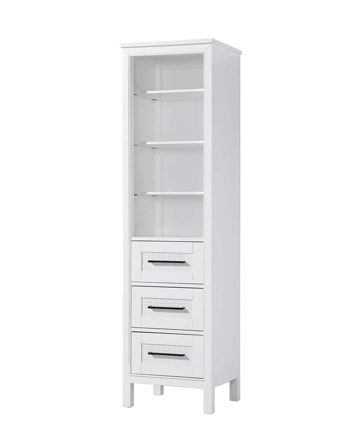 20 Inch Open Shelving Bath Storage Cabinet In White