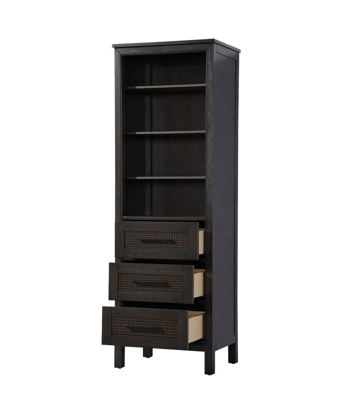 24 Inch Open Shelving Bath Storage Cabinet In Chocolate Oak