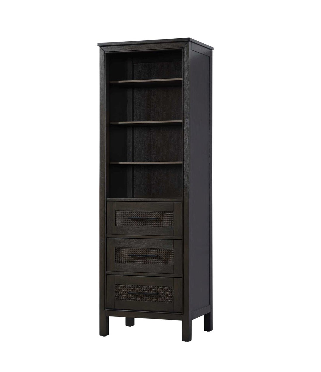 24 Inch Open Shelving Bath Storage Cabinet In Chocolate Oak