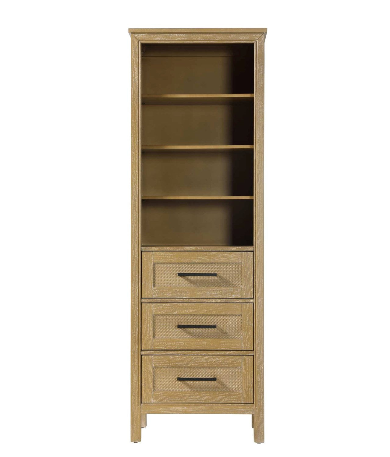 24 Inch Open Shelving Bath Storage Cabinet In Linen Oak by Elegant Kitchen and Bath