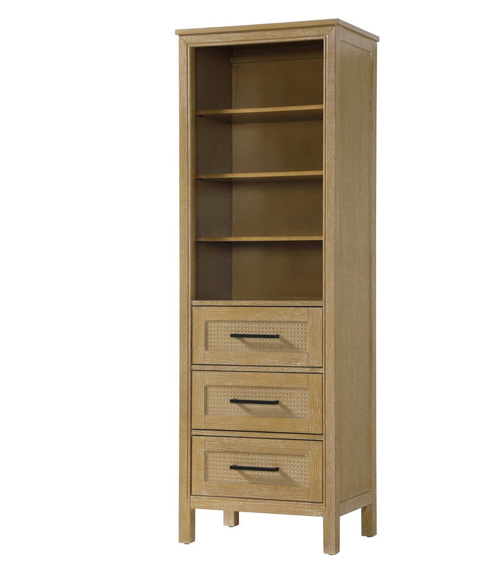 24 Inch Open Shelving Bath Storage Cabinet In Linen Oak