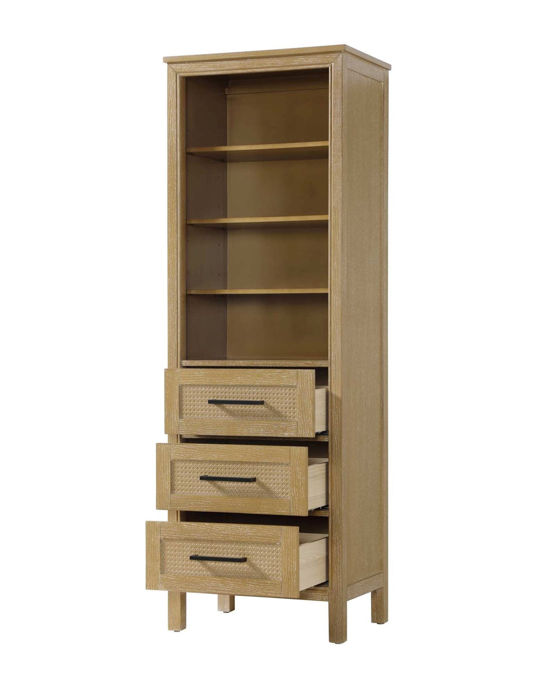 24 Inch Open Shelving Bath Storage Cabinet In Linen Oak