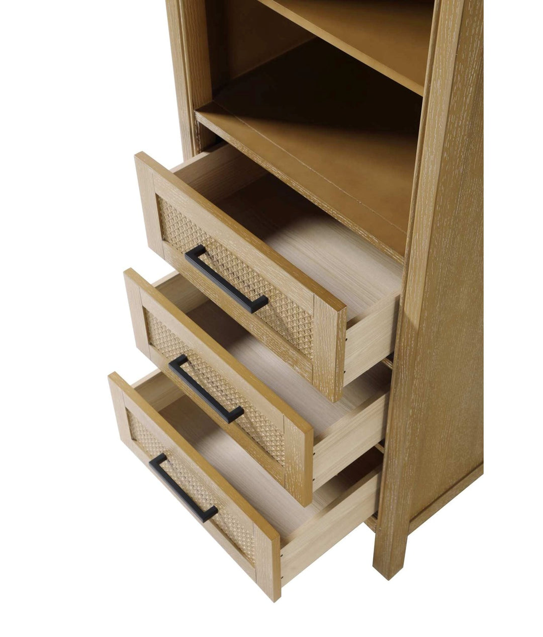 24 Inch Open Shelving Bath Storage Cabinet In Linen Oak