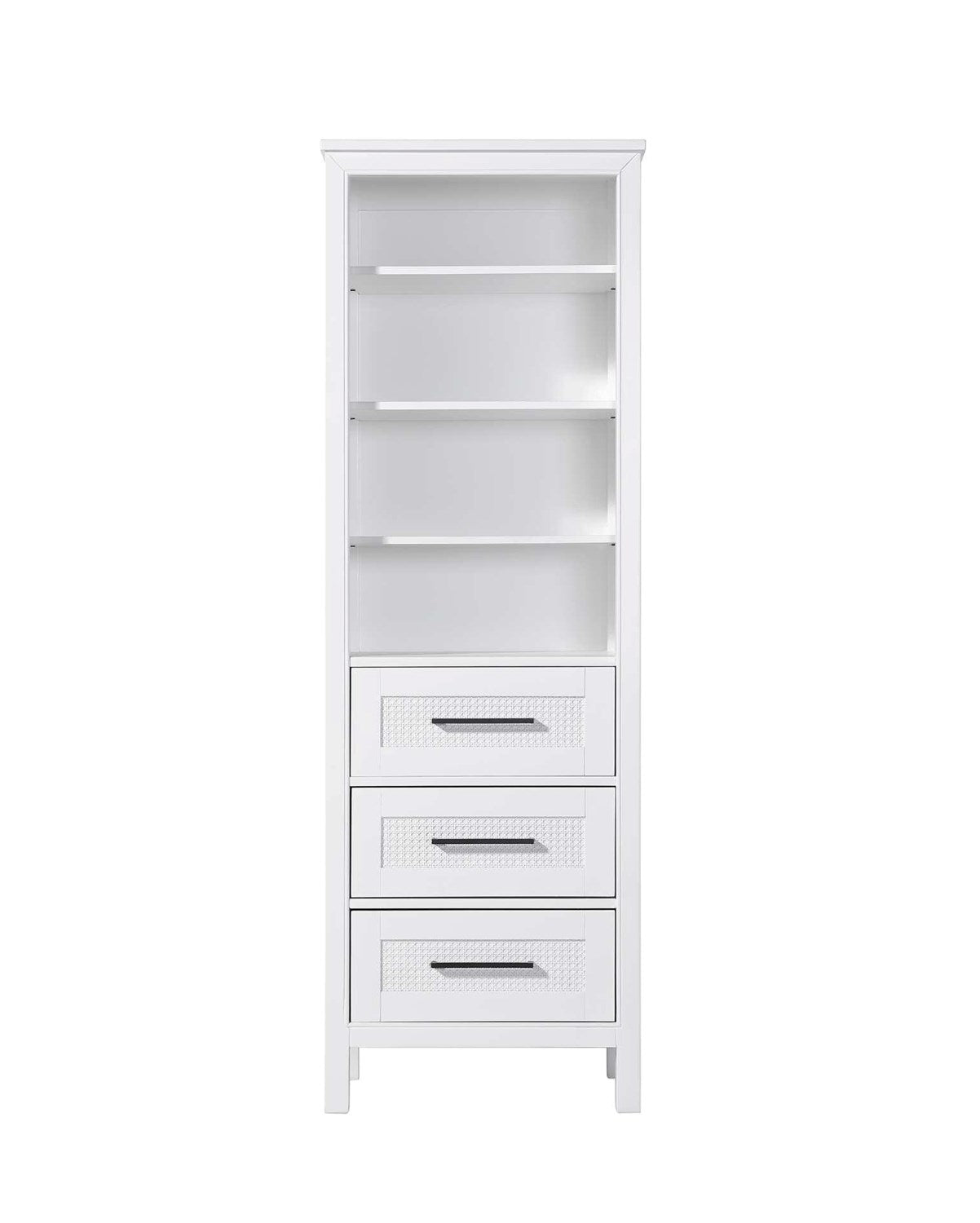 24 Inch Open Shelving Bath Storage Cabinet In White by Elegant Kitchen and Bath