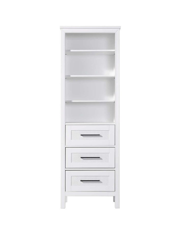 24 Inch Open Shelving Bath Storage Cabinet In White by Elegant Kitchen and Bath