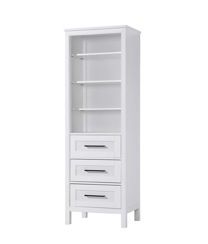 24 Inch Open Shelving Bath Storage Cabinet In White