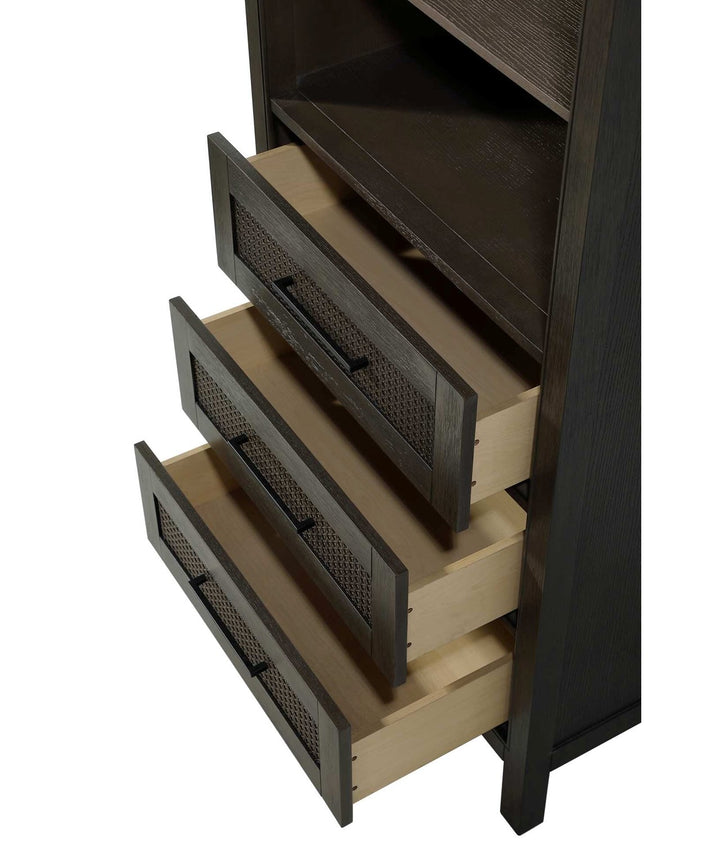 28 Inch Open Shelving Bath Storage Cabinet In Chocolate Oak