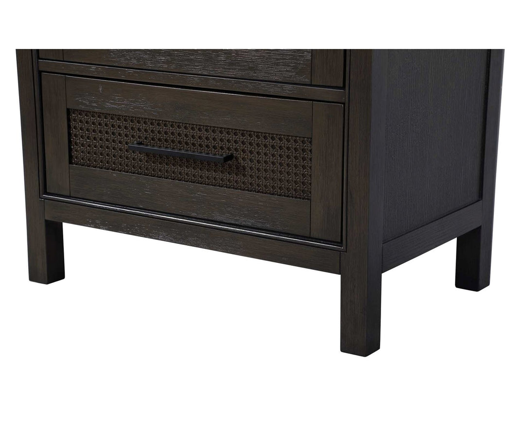 28 Inch Open Shelving Bath Storage Cabinet In Chocolate Oak