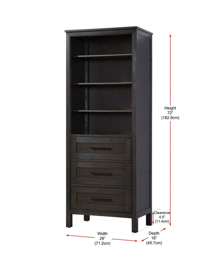 28 Inch Open Shelving Bath Storage Cabinet In Chocolate Oak