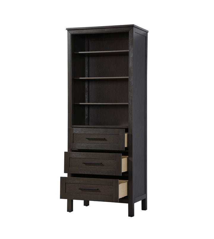 28 Inch Open Shelving Bath Storage Cabinet In Chocolate Oak