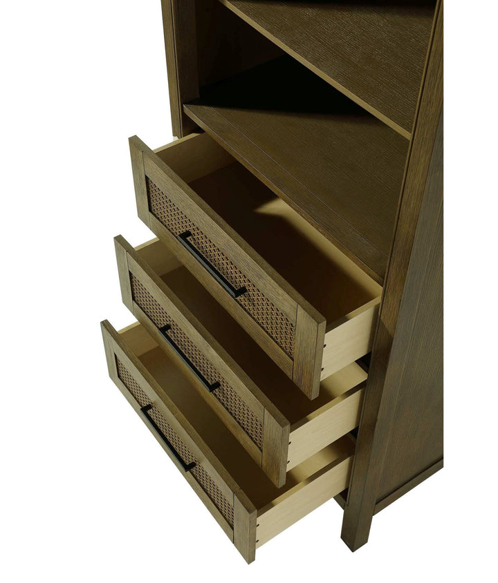 28 Inch Open Shelving Bath Storage Cabinet In Hazel Oak