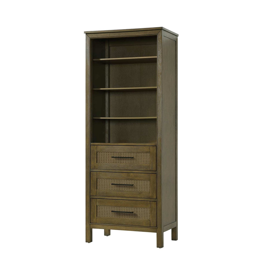 28 Inch Open Shelving Bath Storage Cabinet In Hazel Oak