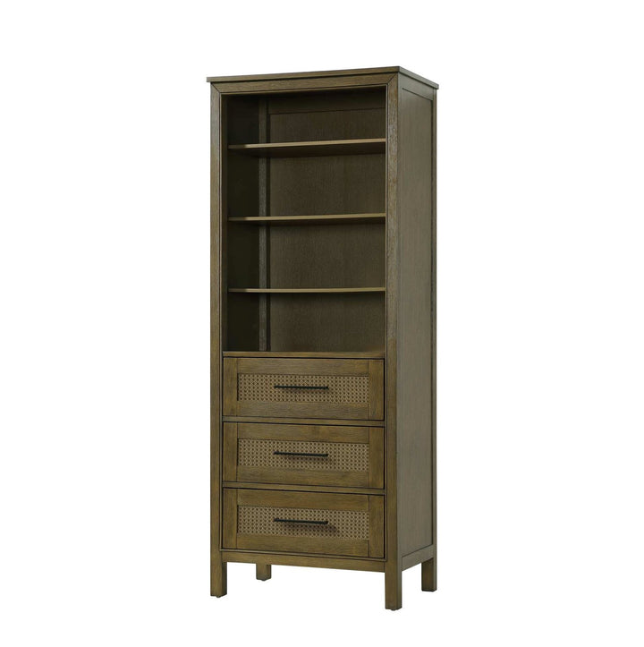 28 Inch Open Shelving Bath Storage Cabinet In Hazel Oak