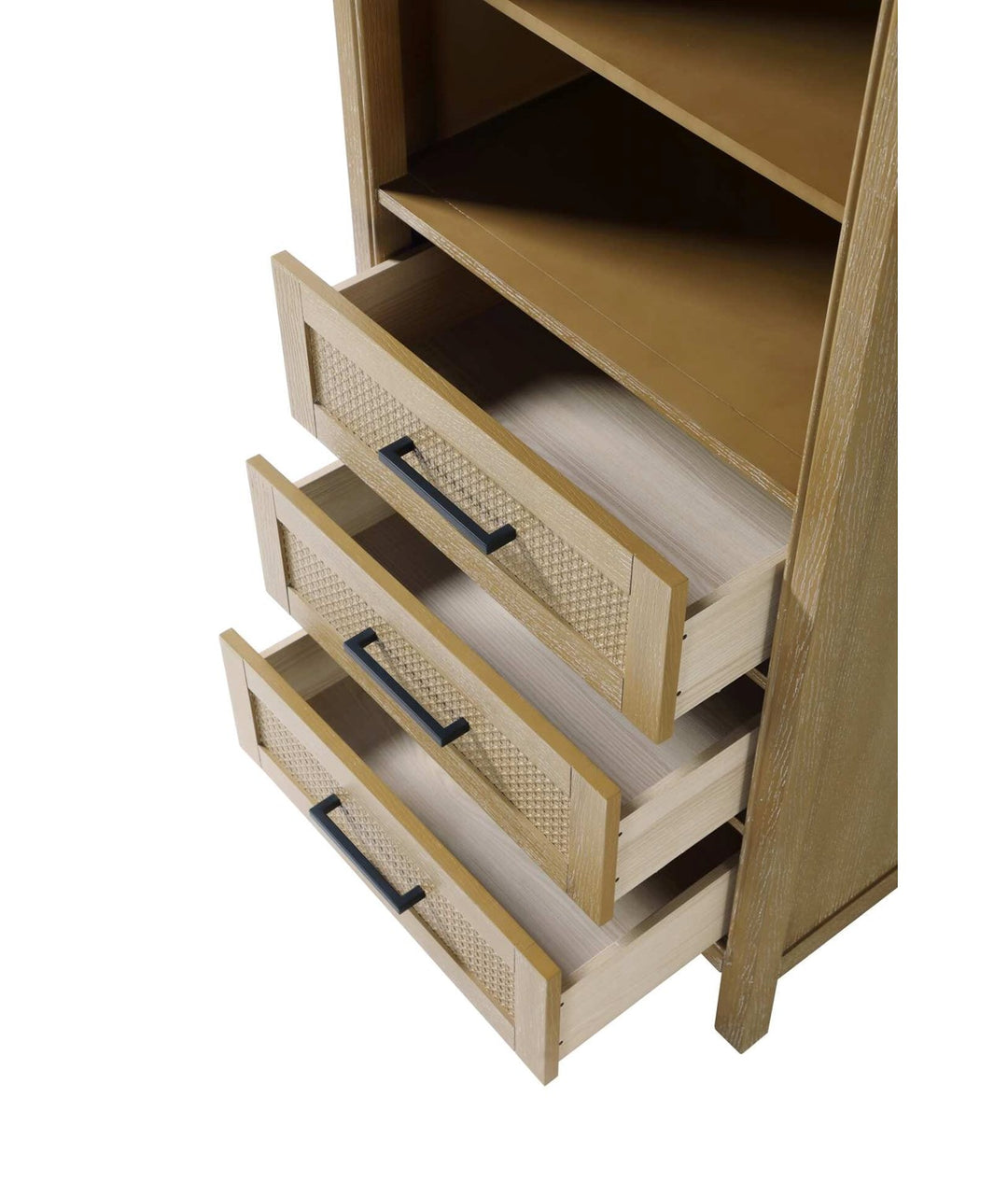 28 Inch Open Shelving Bath Storage Cabinet In Linen Oak