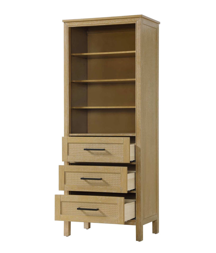 28 Inch Open Shelving Bath Storage Cabinet In Linen Oak