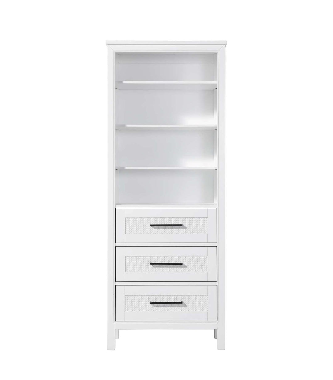28 Inch Open Shelving Bath Storage Cabinet In White by Elegant Kitchen and Bath