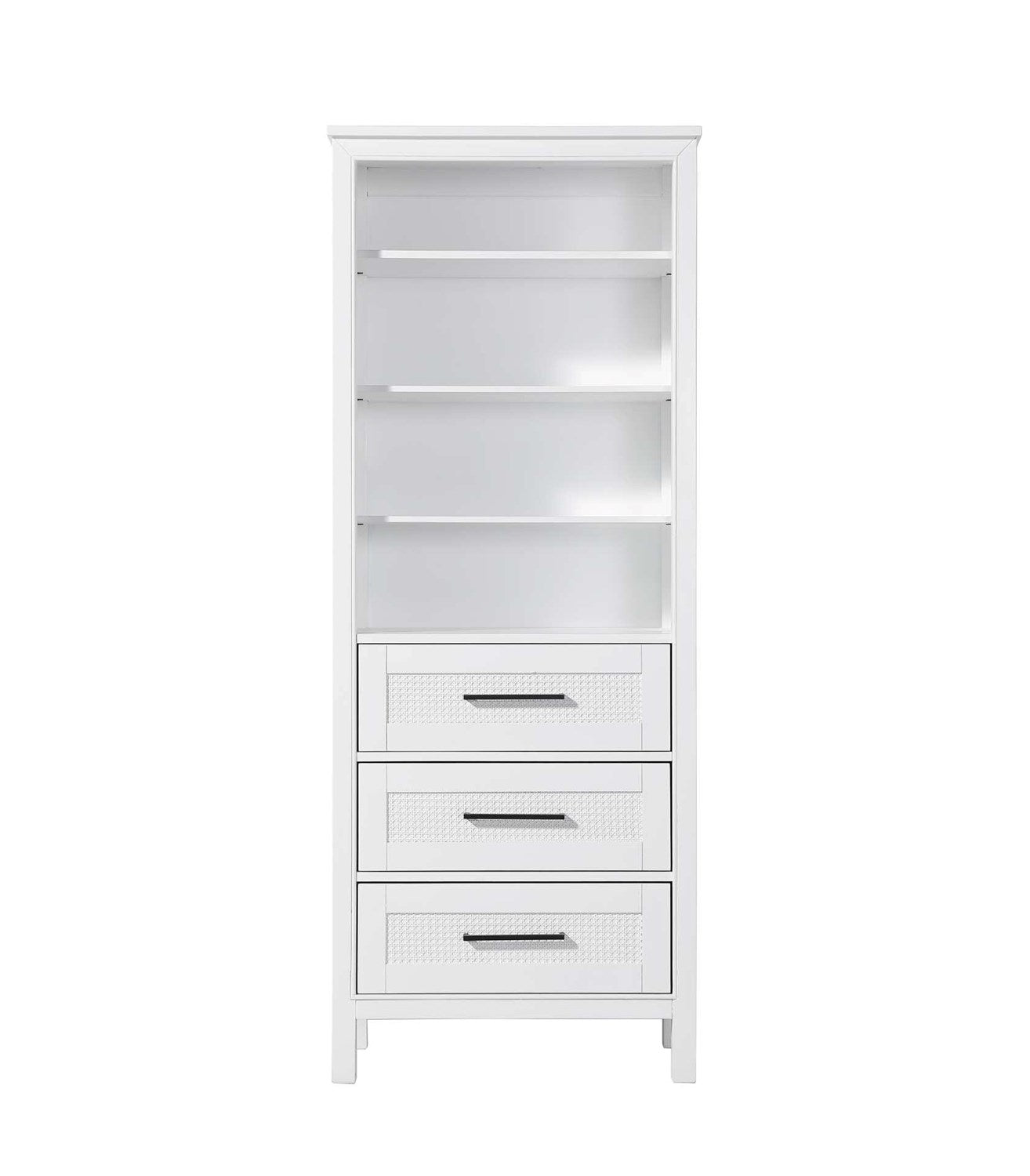28 Inch Open Shelving Bath Storage Cabinet In White by Elegant Kitchen and Bath