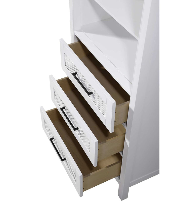 28 Inch Open Shelving Bath Storage Cabinet In White