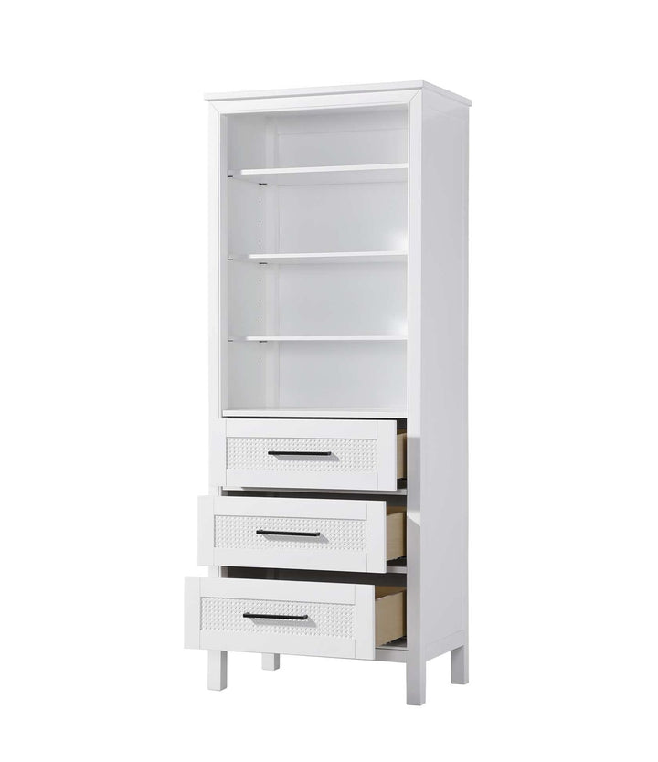 28 Inch Open Shelving Bath Storage Cabinet In White