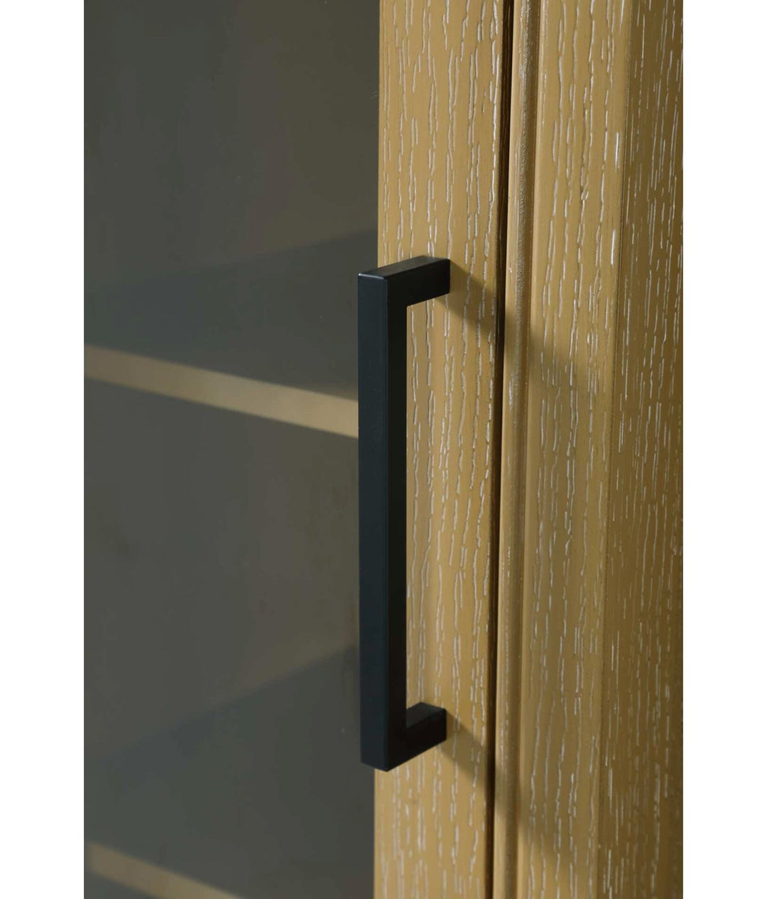 16 Inch Bath Storage Glass Cabinet In Linen Oak