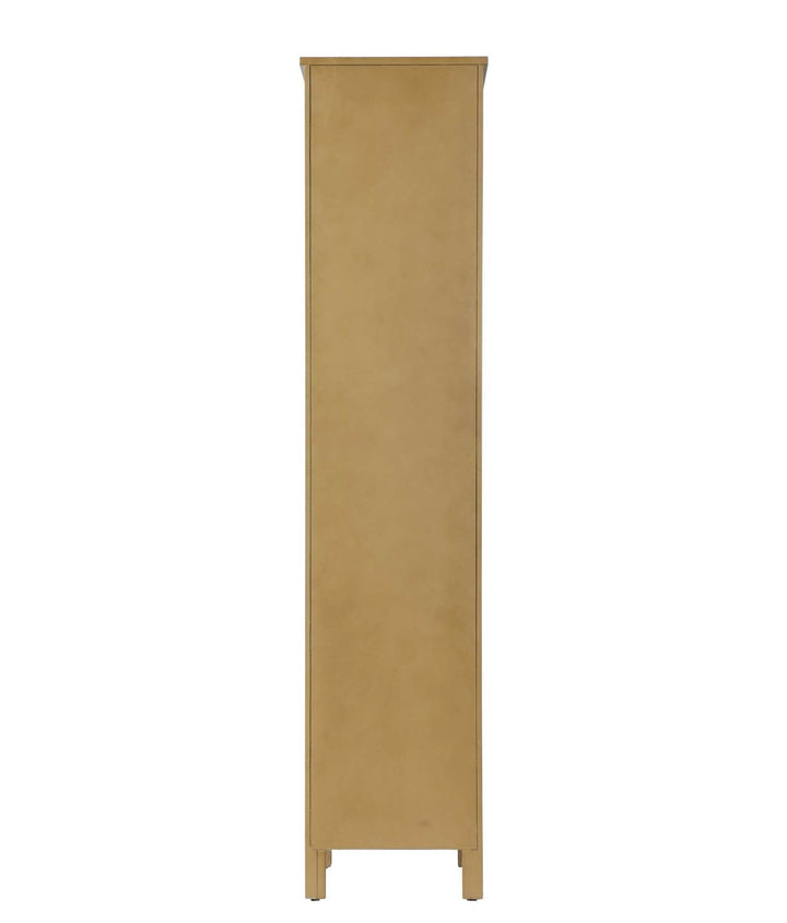 16 Inch Bath Storage Glass Cabinet In Linen Oak