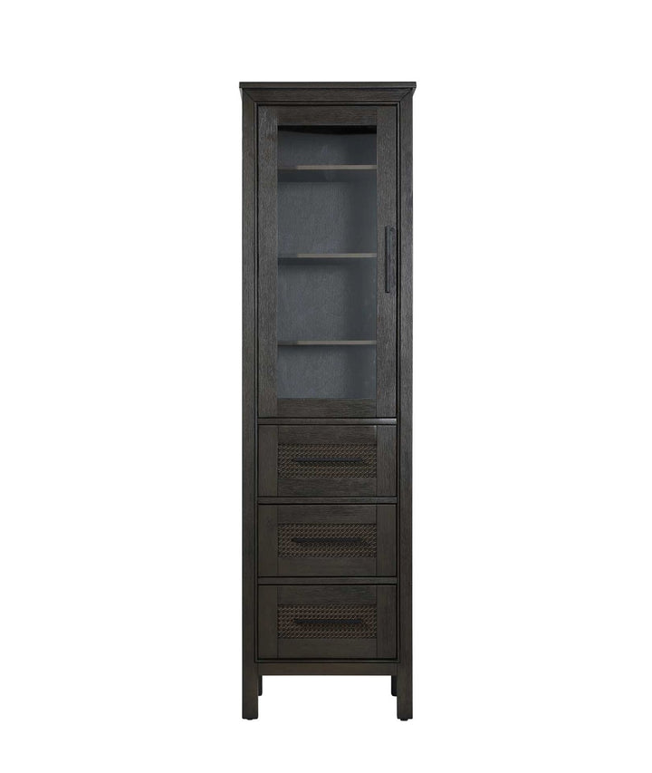 20 Inch Bath Storage Glass Cabinet In Chocolate Oak by Elegant Kitchen and Bath