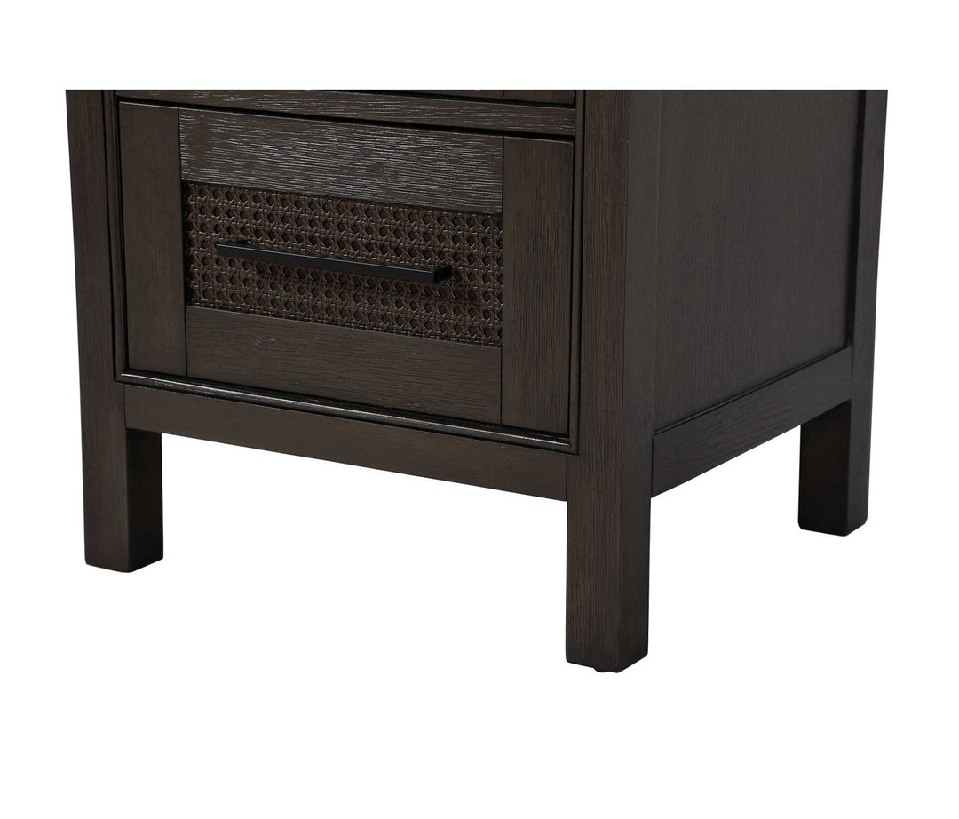 20 Inch Bath Storage Glass Cabinet In Chocolate Oak