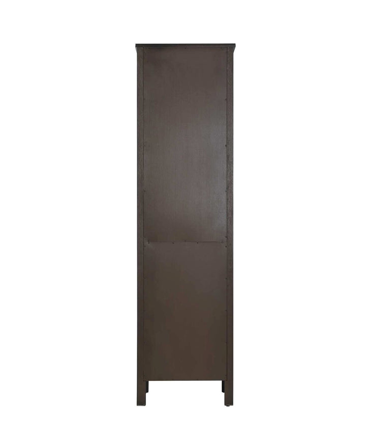 20 Inch Bath Storage Glass Cabinet In Chocolate Oak