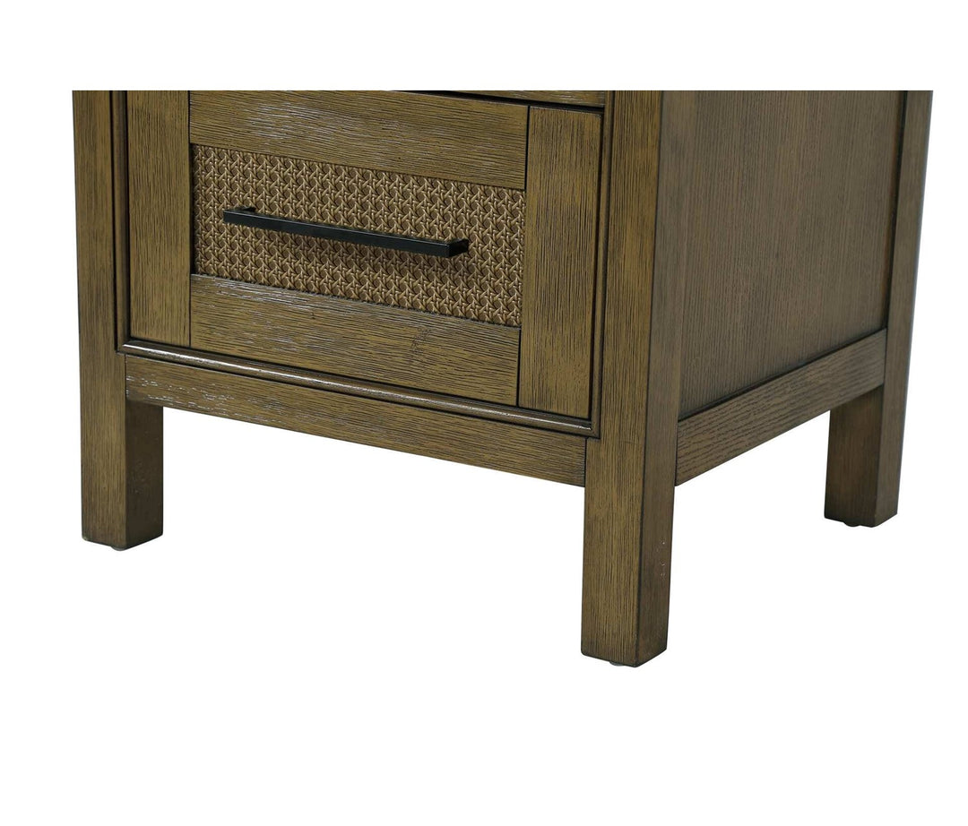 20 Inch Bath Storage Glass Cabinet In Hazel Oak