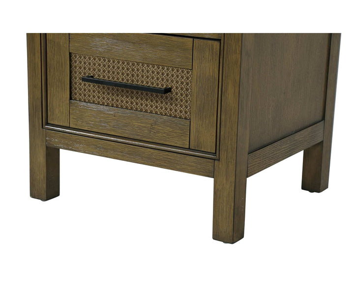 20 Inch Bath Storage Glass Cabinet In Hazel Oak