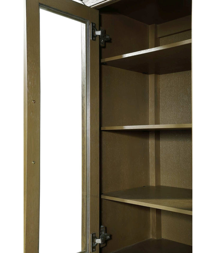 20 Inch Bath Storage Glass Cabinet In Hazel Oak
