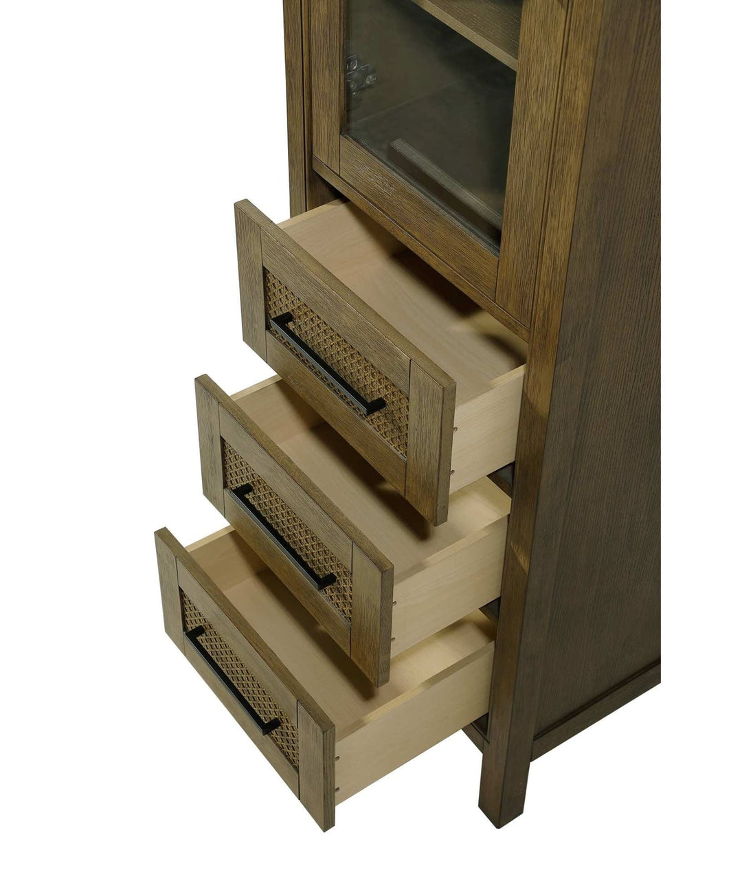 20 Inch Bath Storage Glass Cabinet In Hazel Oak