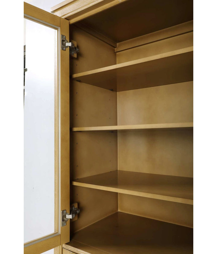 20 Inch Bath Storage Glass Cabinet In Linen Oak
