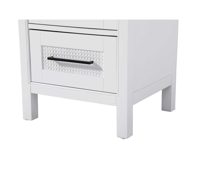 20 Inch Bath Storage Glass Cabinet In White