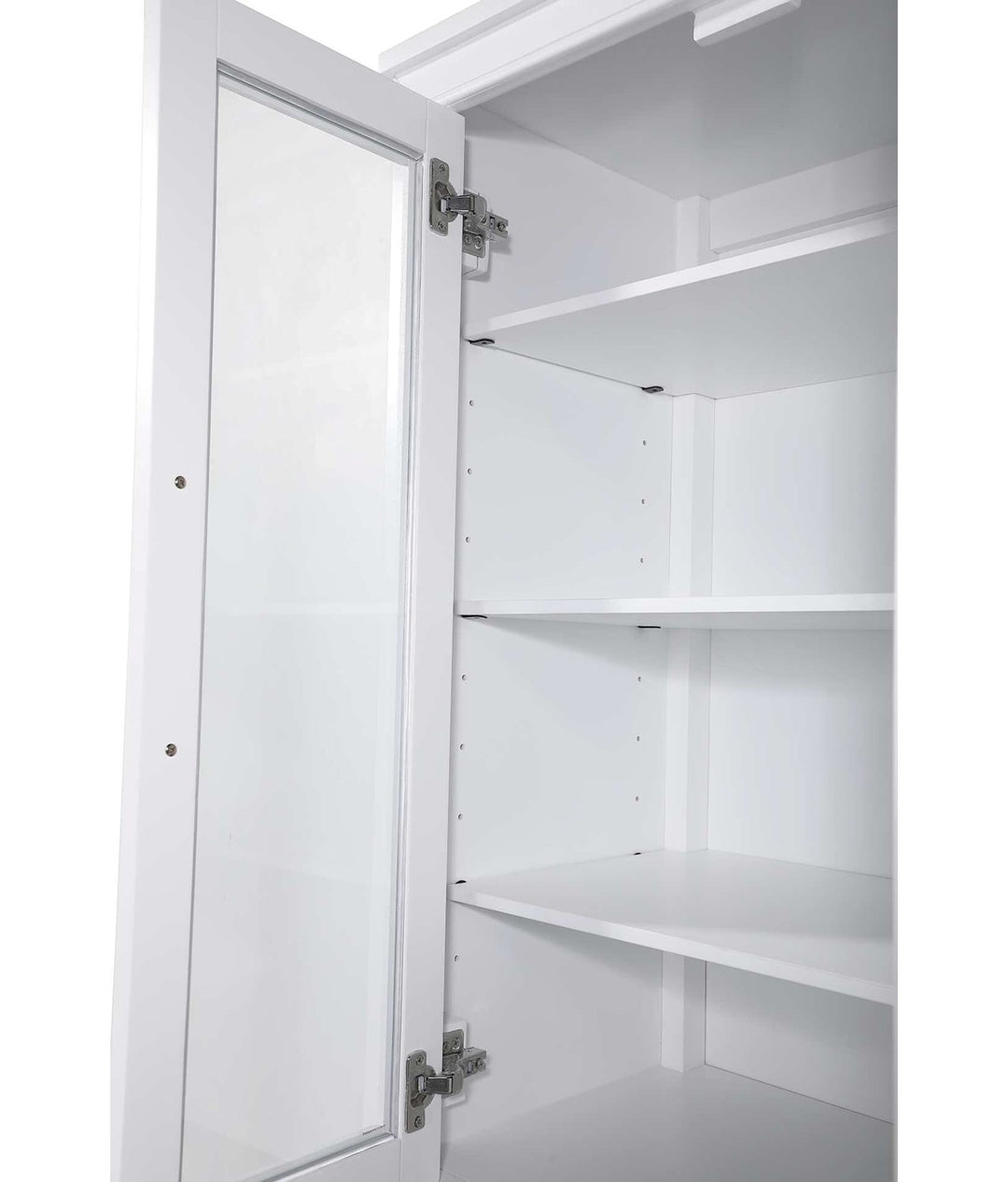 20 Inch Bath Storage Glass Cabinet In White