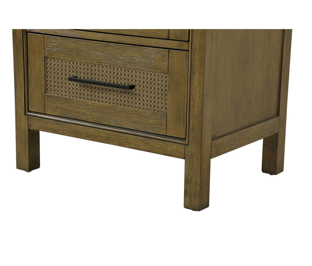 24 Inch Bath Storage Glass Cabinet In Hazel Oak