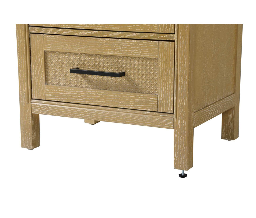 24 Inch Bath Storage Glass Cabinet In Linen Oak