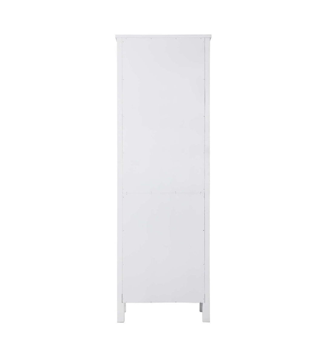 24 Inch Bath Storage Glass Cabinet In White