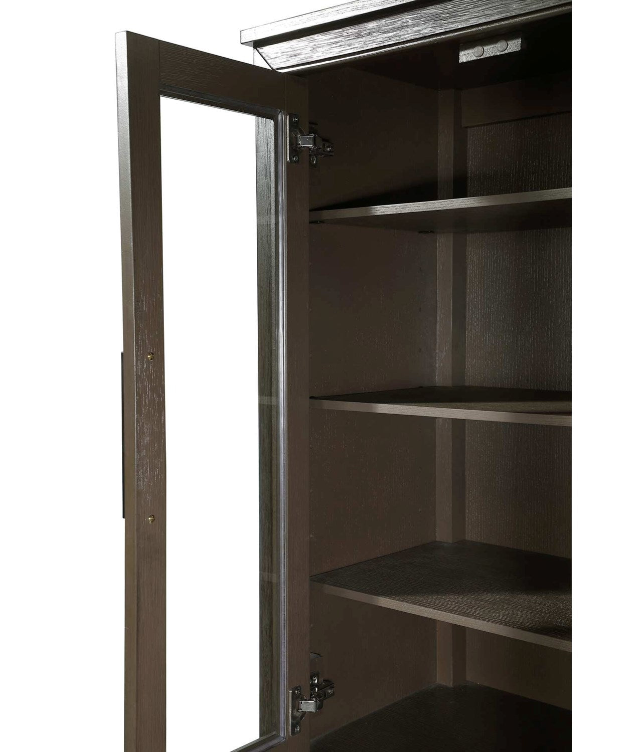 28 Inch Bath Storage Glass Cabinet In Chocolate Oak