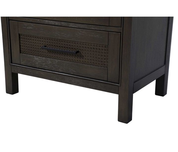 28 Inch Bath Storage Glass Cabinet In Chocolate Oak
