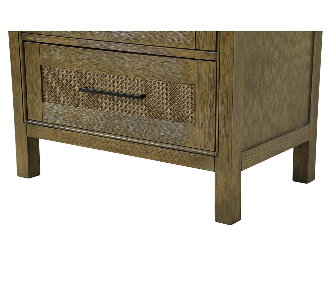 28 Inch Bath Storage Glass Cabinet In Hazel Oak