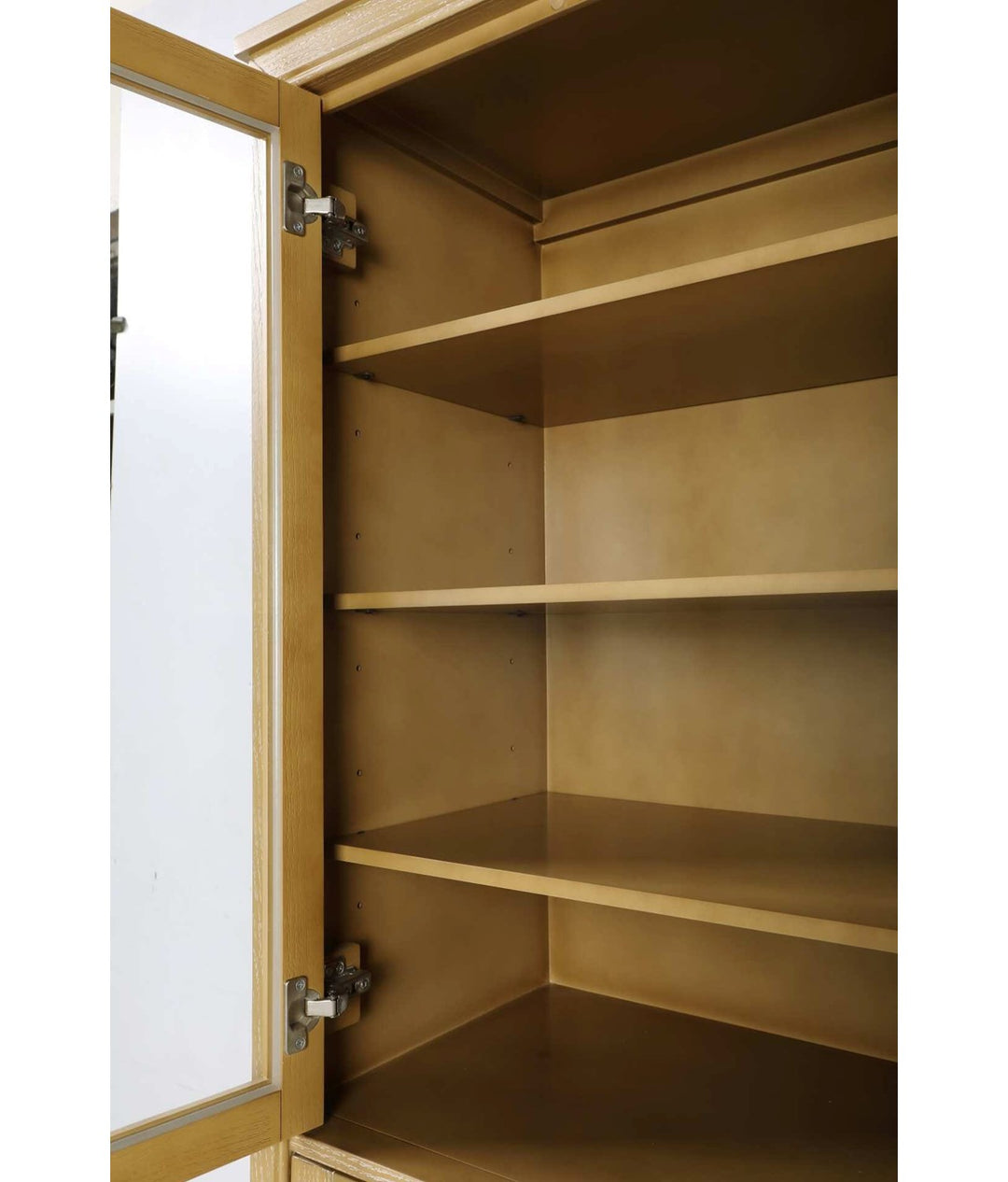 28 Inch Bath Storage Glass Cabinet In Linen Oak