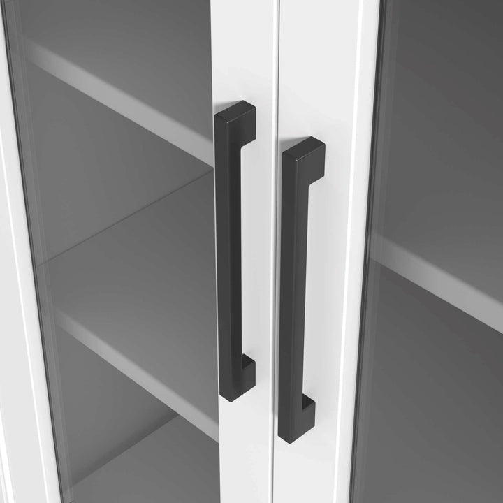 28 Inch Bath Storage Glass Cabinet In White