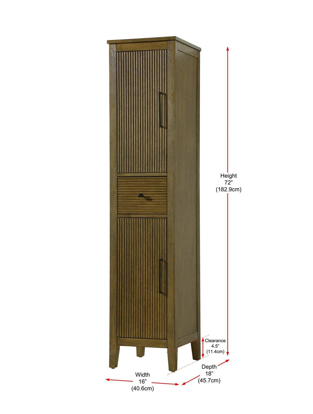 16 Inch Bath Storage Cabinet In Hazel Oak