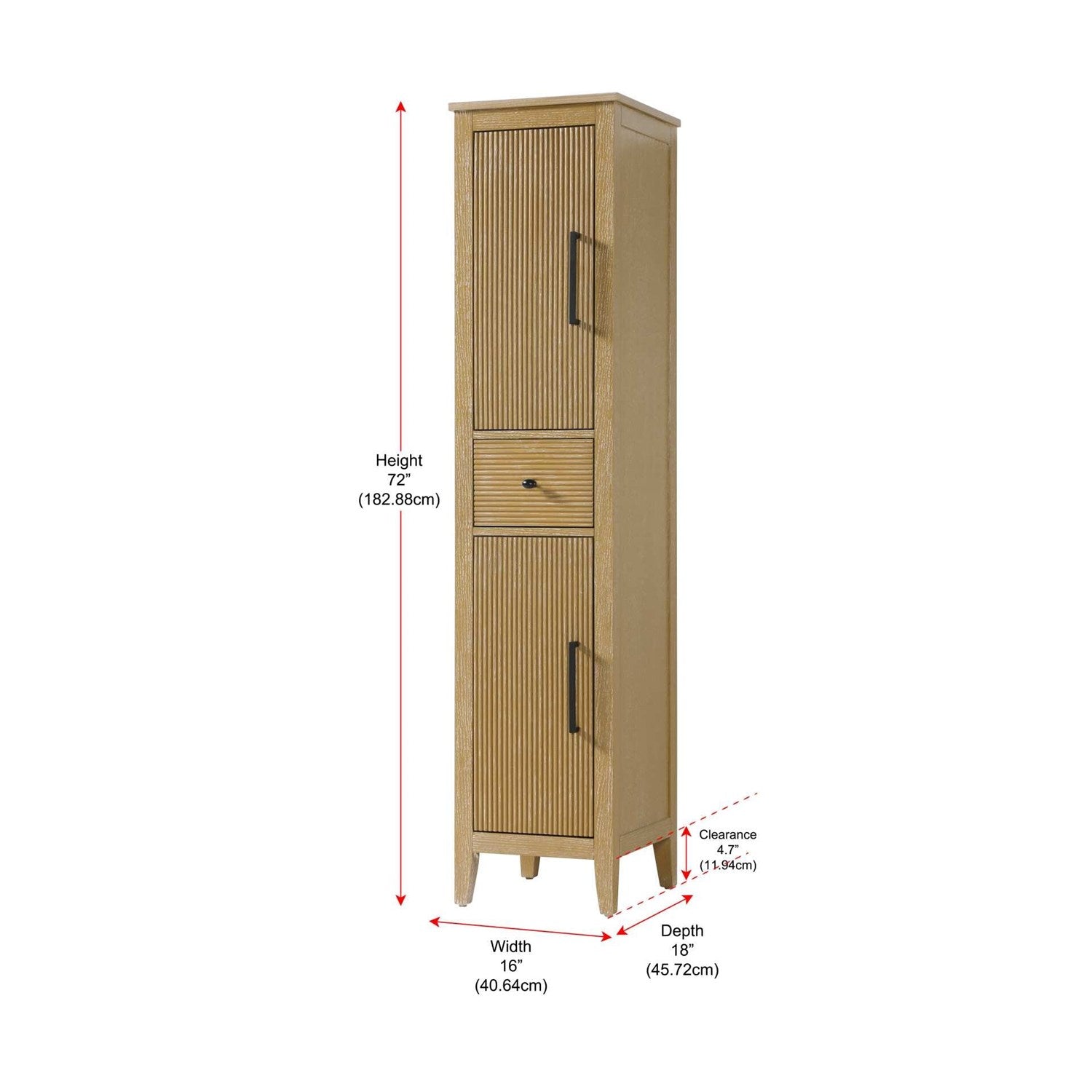 16 Inch Bath Storage Cabinet In Linen Oak