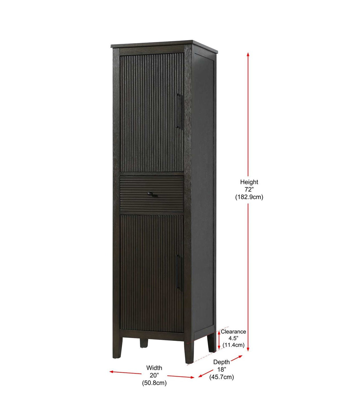 20 Inch Bath Storage Cabinet In Chocolate Oak