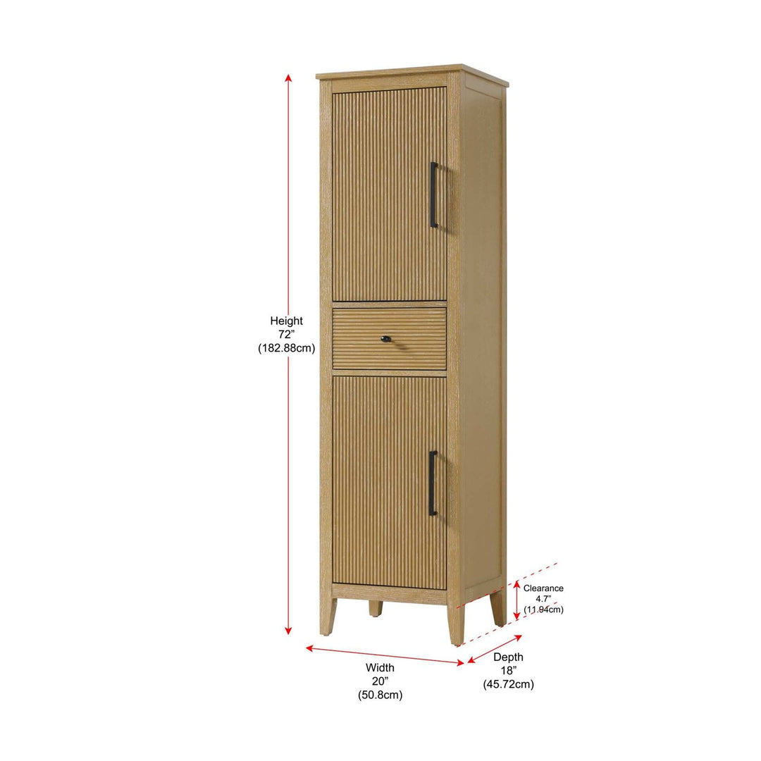 20 Inch Bath Storage Cabinet In Linen Oak