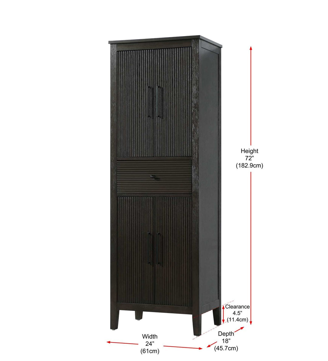 24 Inch Bath Storage Cabinet In Chocolate Oak