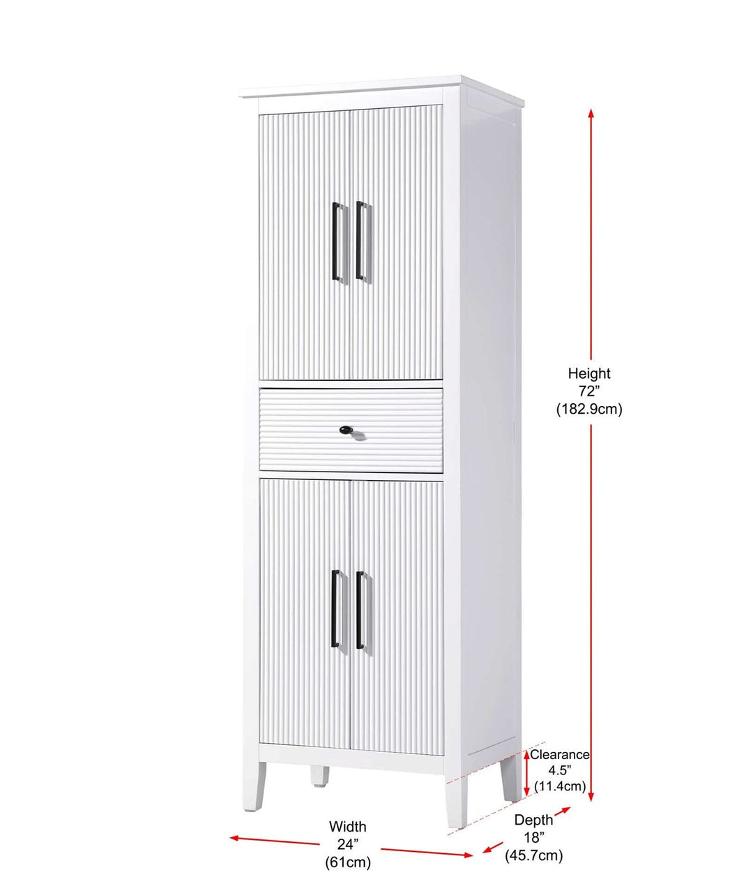 24 Inch Bath Storage Cabinet In White